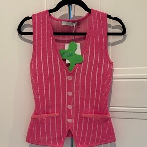 NWT PH5 Pink Striped Button-Up Vest